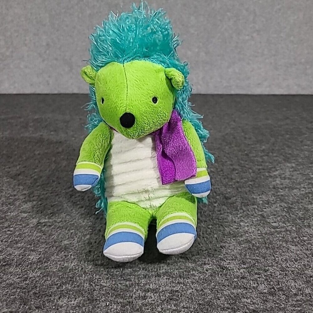 Monkeez Cecil the Hedgehog 7 inch Plush Stuffed Animal Green Blue Shaggy